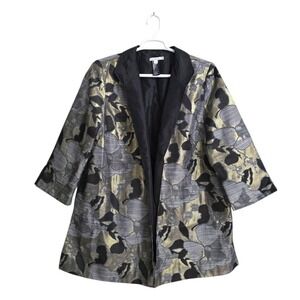 Chico's Travelers Collection Floral Jacquard Jacket Sz XL